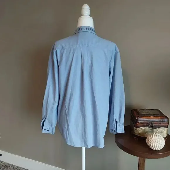 Falls Creek Denim Shirt Christmas theme Sz L - Picture 2 of 8